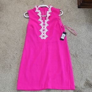 Jessica Howard Pink Sheath Dress V-neck Sleeveless